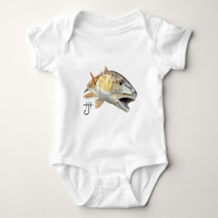 Redfish Strike - Zazzle.png Baby Bodysuit