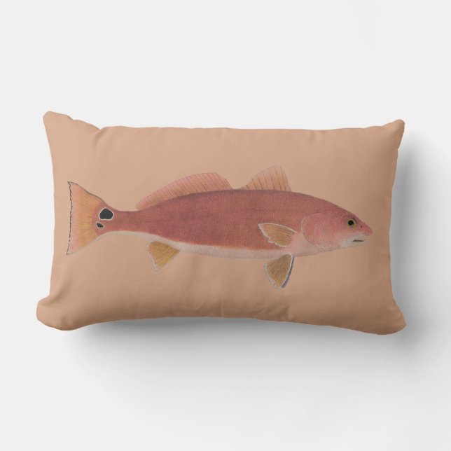 Redfish & Yellowfin Tune Lumbar Pillow (Front)
