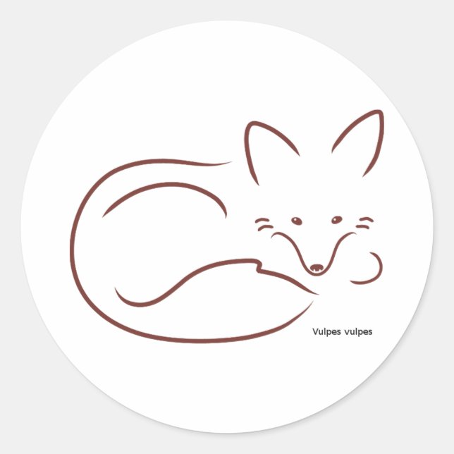 RedFox - Customized Classic Round Sticker (Front)
