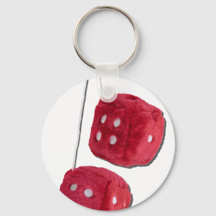 RedFuzzyDice073011 Keychain