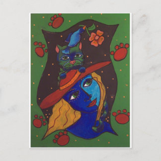 RedHatGreenCat Postcard