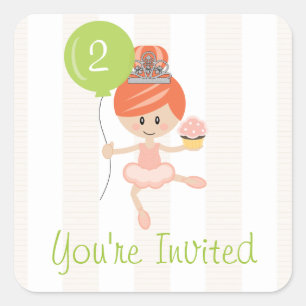 Redhead Ballerina Birthday Seal