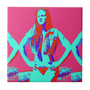 redhead bikini girl tile