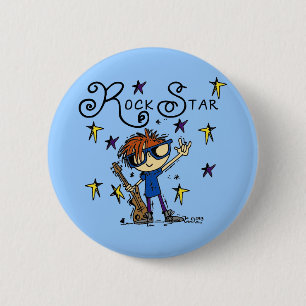 Redhead Boy Rock Star 2 Inch Round Button