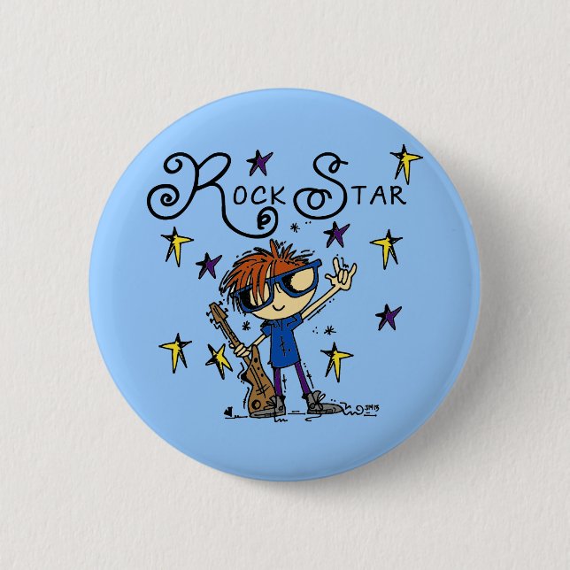 Redhead Boy Rock Star 2 Inch Round Button (Front)