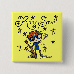 Redhead Boy Rock Star 2 Inch Square Button