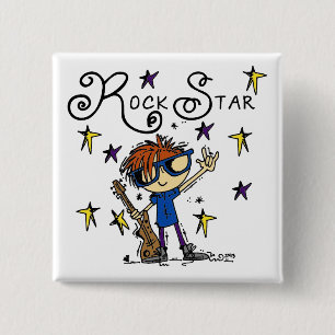 Redhead Boy Rock Star 2 Inch Square Button