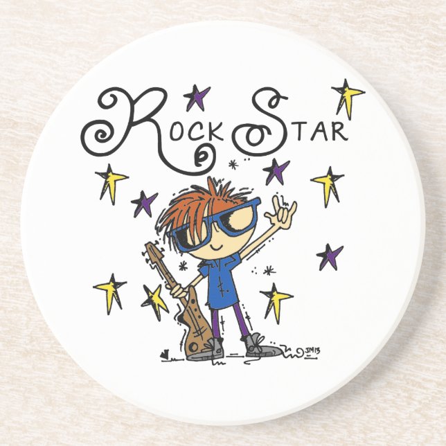 Redhead Boy Rock Star Coaster (Front)