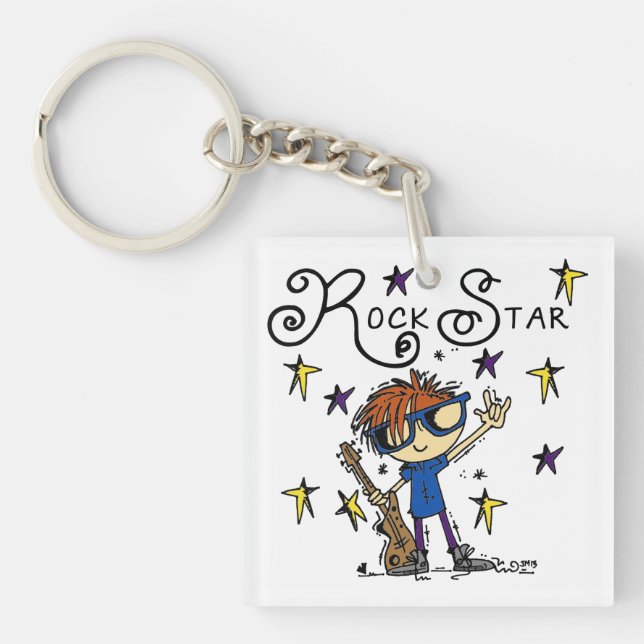 Redhead Boy Rock Star Keychain (Front)