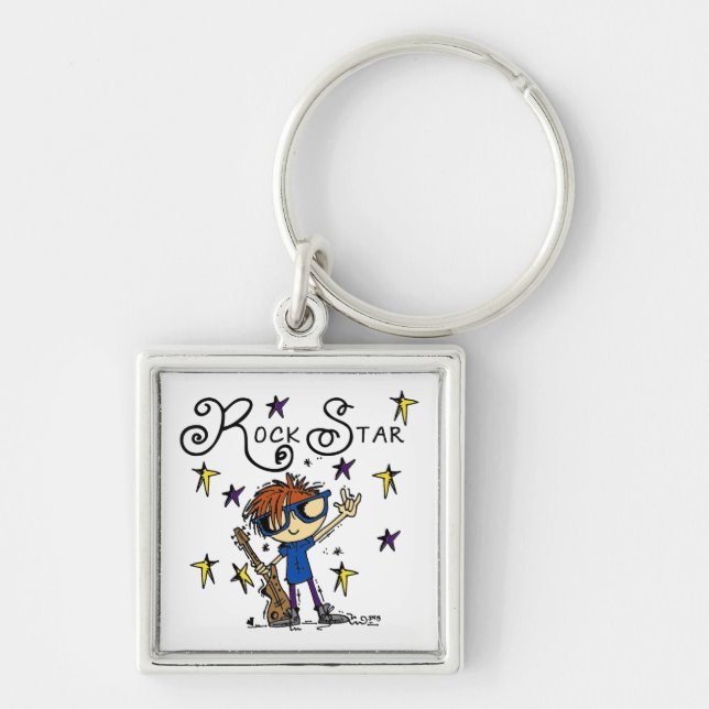 Redhead Boy Rock Star Keychain (Front)