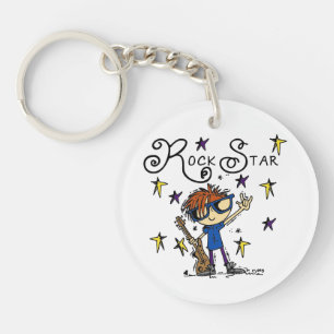 Redhead Boy Rock Star Keychain
