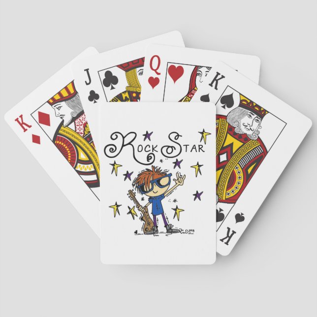 Redhead Boy Rock Star Playing Cards (Back)