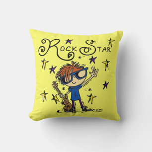 Redhead Boy Rock Star Throw Pillow