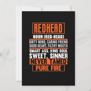 Redhead Definition Cute Red Hair Girls Women Thank You Card
