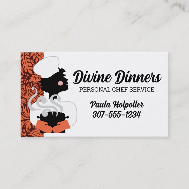 Redhead fille chef à la vapeur cuisine pot cartes  (Devant)