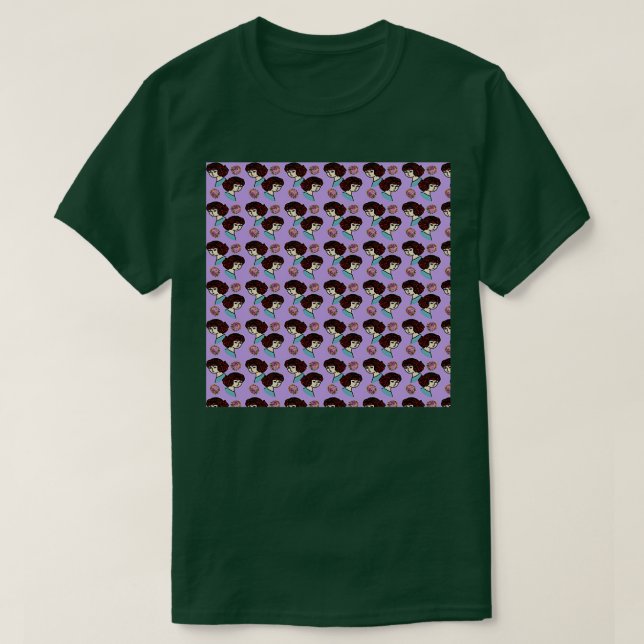 redhead girl pattern lilac T-Shirt (Design Front)