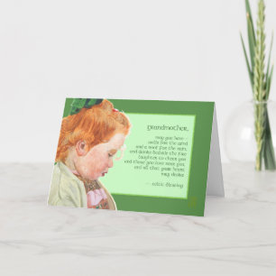 Redhead Girl St Patrick’s Day Grandmother Blessing Card