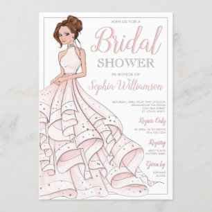 Redhead Glitter Glam Bride Bridal Shower Invitation