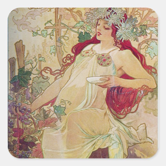 Redhead Goddess Square Sticker (Front)