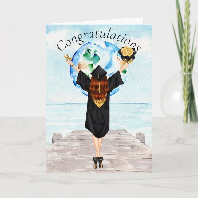 Redhead Graduation Congratulations Card (Front)