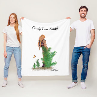 Redhead Hiker Backpack Pinup Girl Fleece Blanket