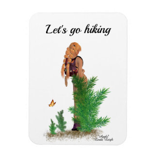 Redhead Hiker Backpack Pinup Girl Flexible Magnet