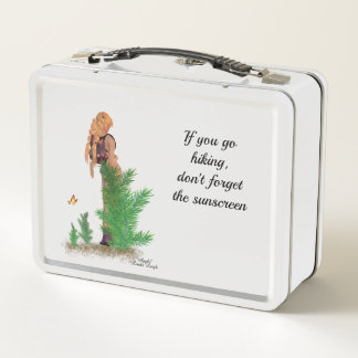 Redhead Hiker Backpack Pinup Girl Lunch Box