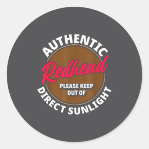 Redhead Keep Out Of Sunlight - Funny Ginger Classic Round Sticker