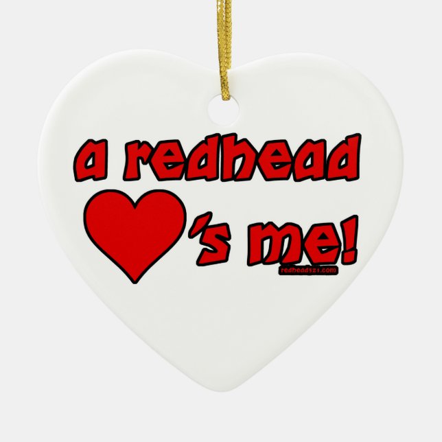 Redhead Loves Me Ceramic Ornament (Front)