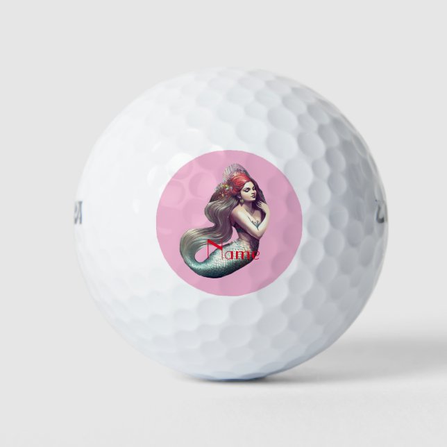 Redhead Mermaid Beauty Thunder_Cove  Golf Balls (Front)