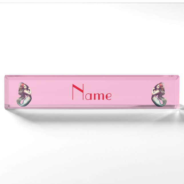 Redhead Mermaid Beauty Thunder_Cove Nameplate (Front)