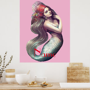 Redhead Mermaid Beauty Thunder_Cove Poster