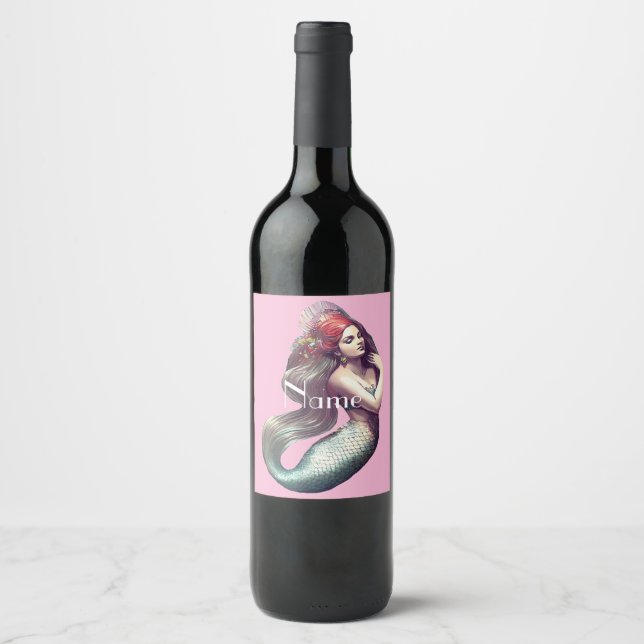 Redhead Mermaid Beauty Thunder_Cove Wine Label (Front)