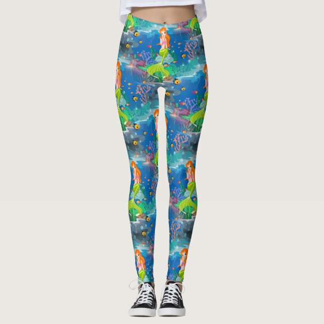 redhead mermaid leggings (Front)