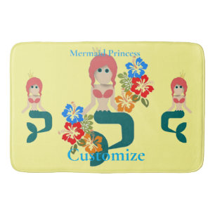 Redhead Mermaid Princess Thunder_Cove Bath Mat