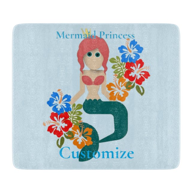 Redhead Mermaid Princess Thunder_Cove Cutting Board (Front)
