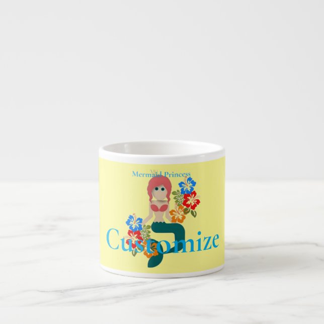 Redhead Mermaid Princess Thunder_Cove Espresso Cup (Front)
