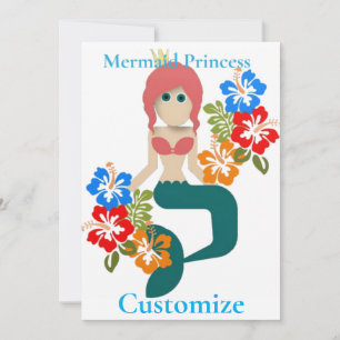 Redhead Mermaid Princess Thunder_Cove Holiday Card