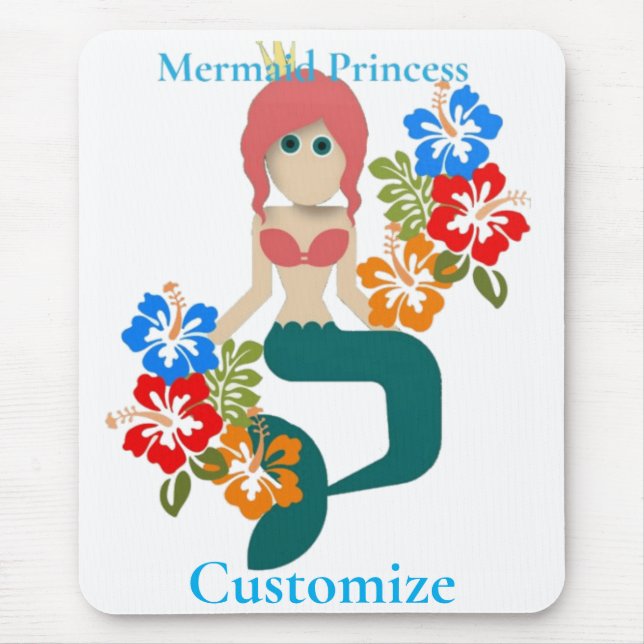 Redhead Mermaid Princess Thunder_Cove Mouse Pad (Front)