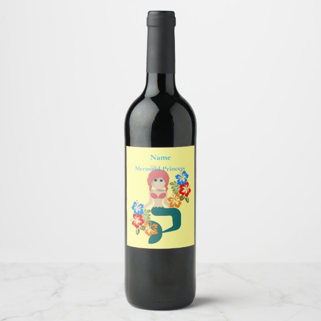 Redhead Mermaid Princess Thunder_Cove Wine Label (Front)