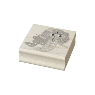 Redhead Mermaid Rubber Stamp