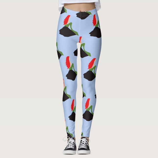 Redhead Mermaid Sitting Thunder_Cove  Leggings (Front)