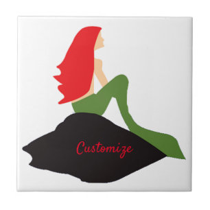 Redhead Mermaid Sitting Thunder_Cove Tile