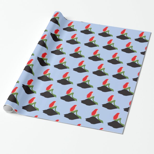 Redhead Mermaid Sitting Thunder_Cove Wrapping Paper (Unrolled)
