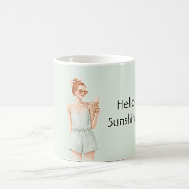Redhead Mint Top Hello Sunshine Ice Cream Beach Coffee Mug (Center)