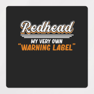 Redhead My Warning Label Cute Red Hair Girls Women