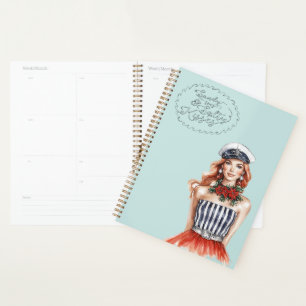 Redhead Nautical Sailing Salty Kisses Planner