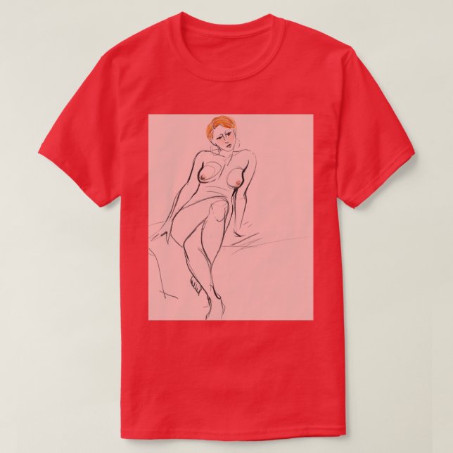 Redhead on Pink T-Shirt (Design Front)