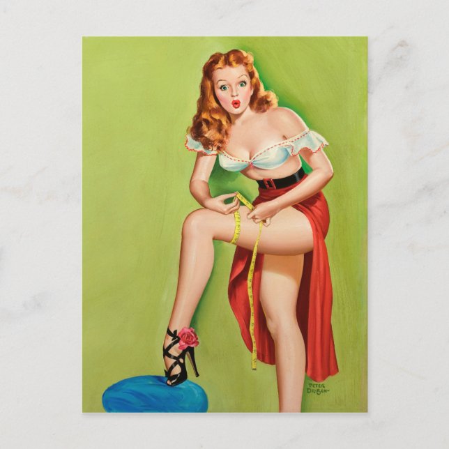Redhead Pin Up Postcard (Front)