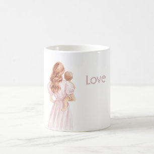 Redhead Pink Dress Love Baby Coffee Mug